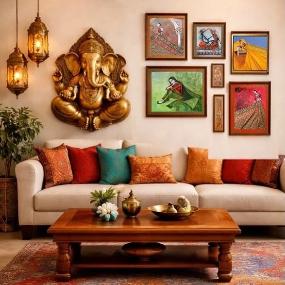 Let me help you find Inspiration for a vibrant contemporary homes 

Leave in the comments what emotion this contemporary space evokes for you?

I am a fiber artist. Merging rescued Indian fabric with cubic style acrylic painting. My story telling tex