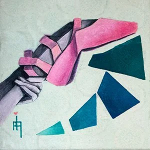 Magical-Cubic Abstract-contemporary- textile-painting-Ria Sharma.jpg