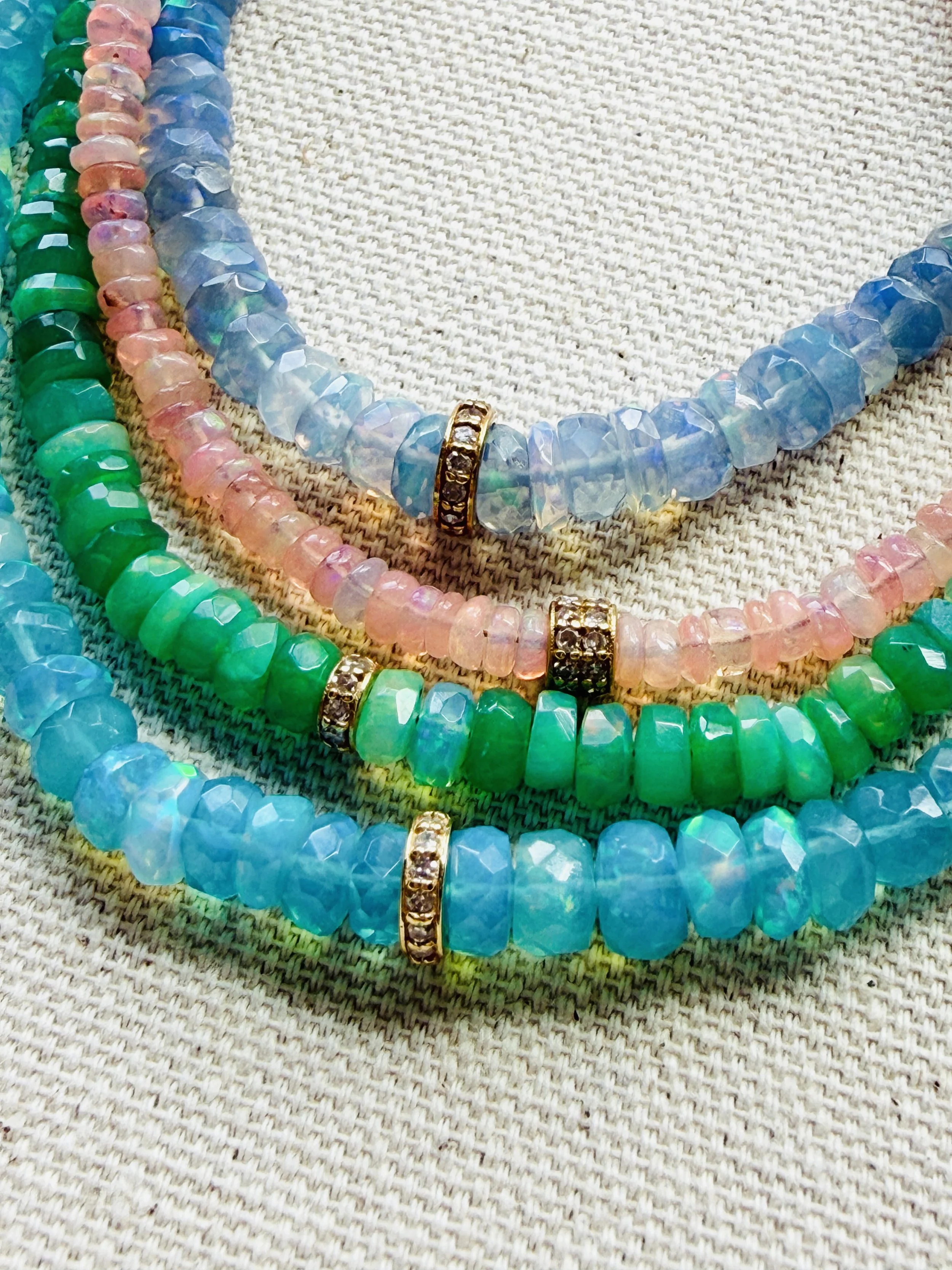 BLUE OPAL AND DIAMOND NECKLACE