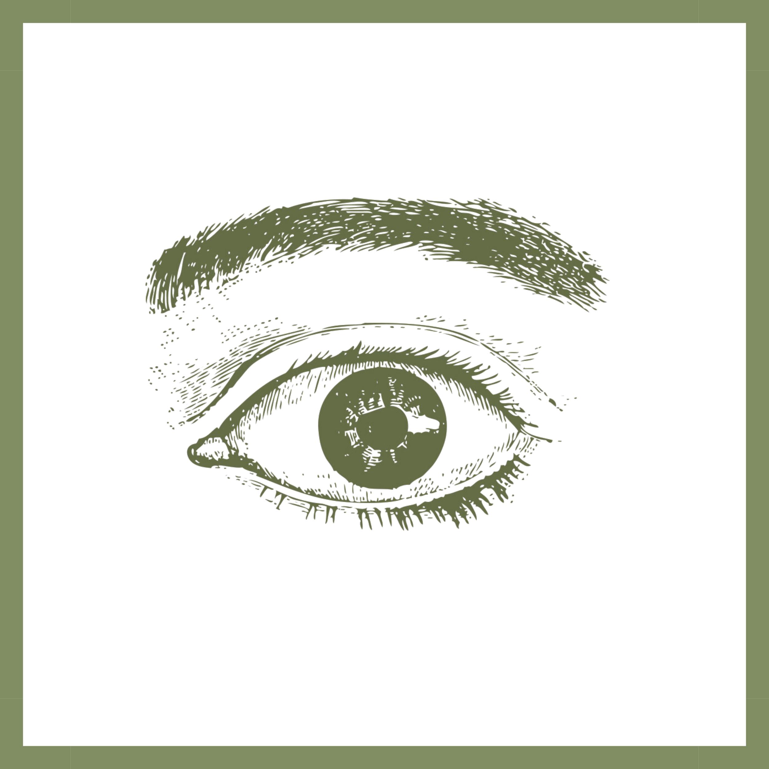 Digital illustration of an eye with a clock in the iris.