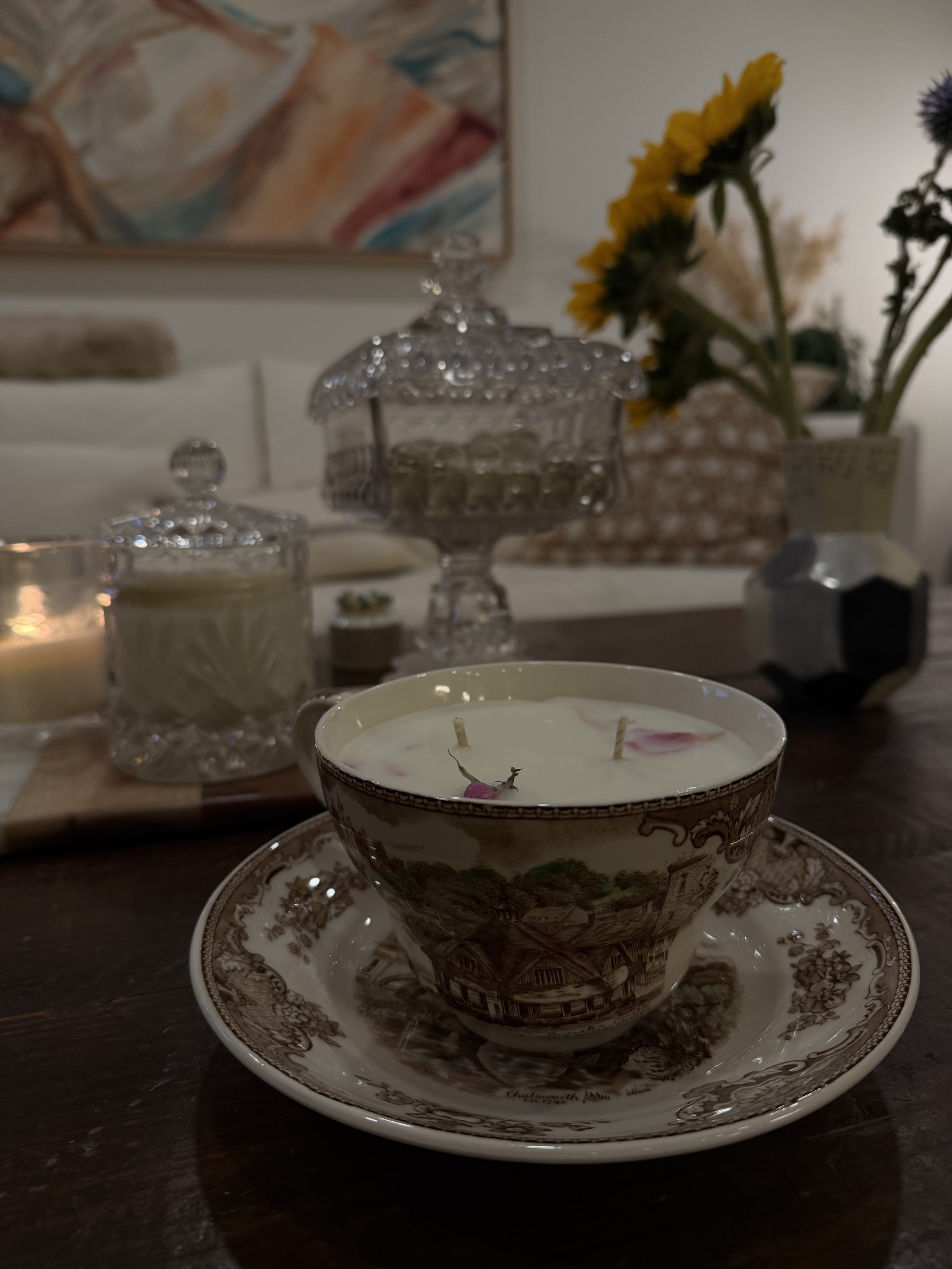 Candle in a tea cup