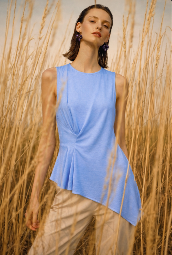 the pleated asymmetrical