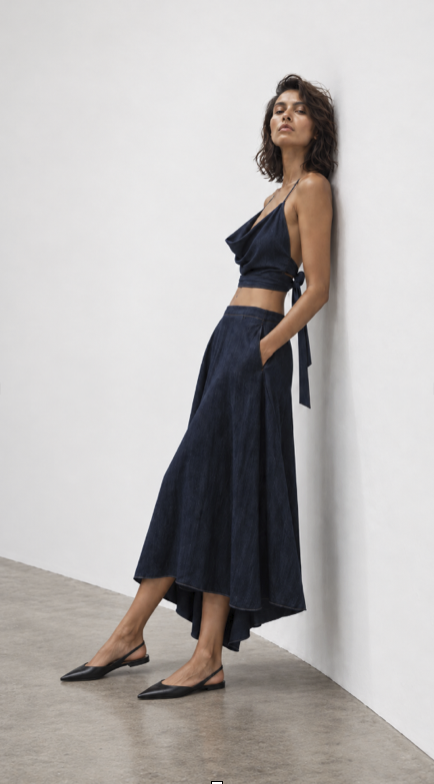 Denim Elegance Two-Piece Set