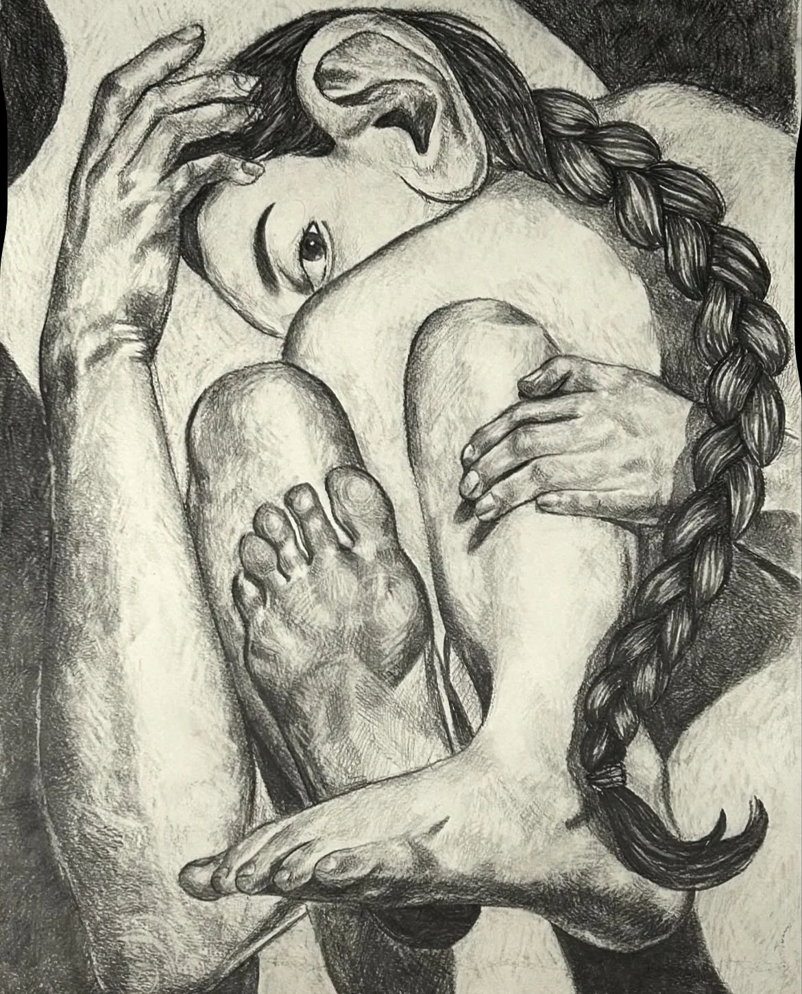 "She Hears Everything You Don't Say"
graphite on paper
18"x24"