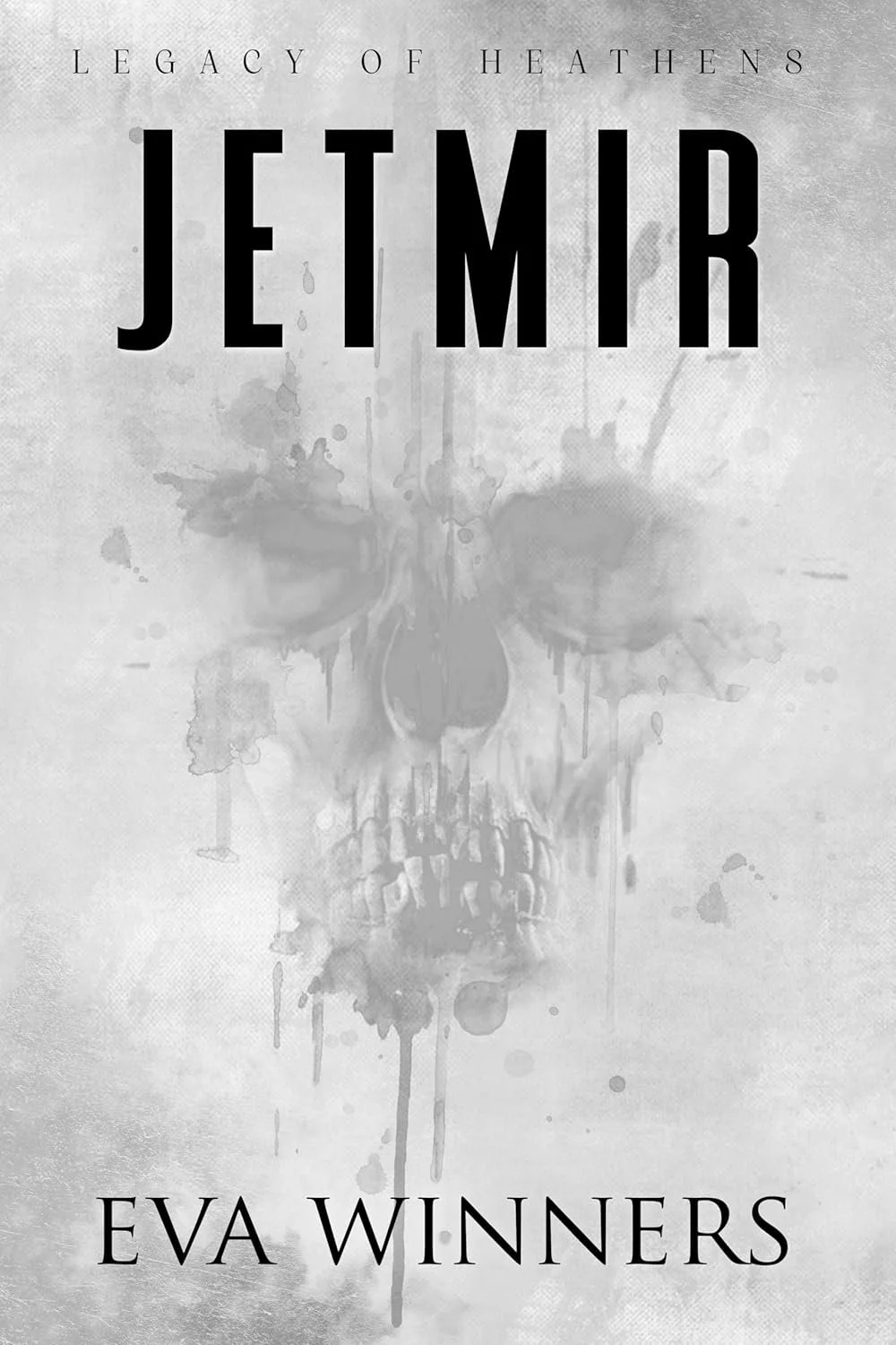 Book cover titled 'Jetmir' with the author 'Eva Winners' and a gray skull with butterfly wings in watercolor style.