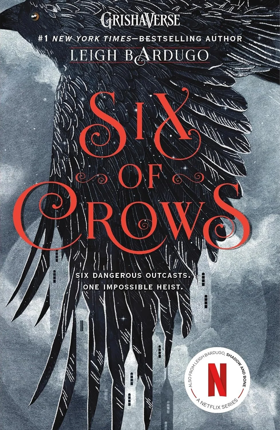 Book cover titled 'Six of Crows: A Darker Shore' by Leigh Bardugo, with a cover reveal message and a subtitle 'Letters from Ketterdam', in black and white.