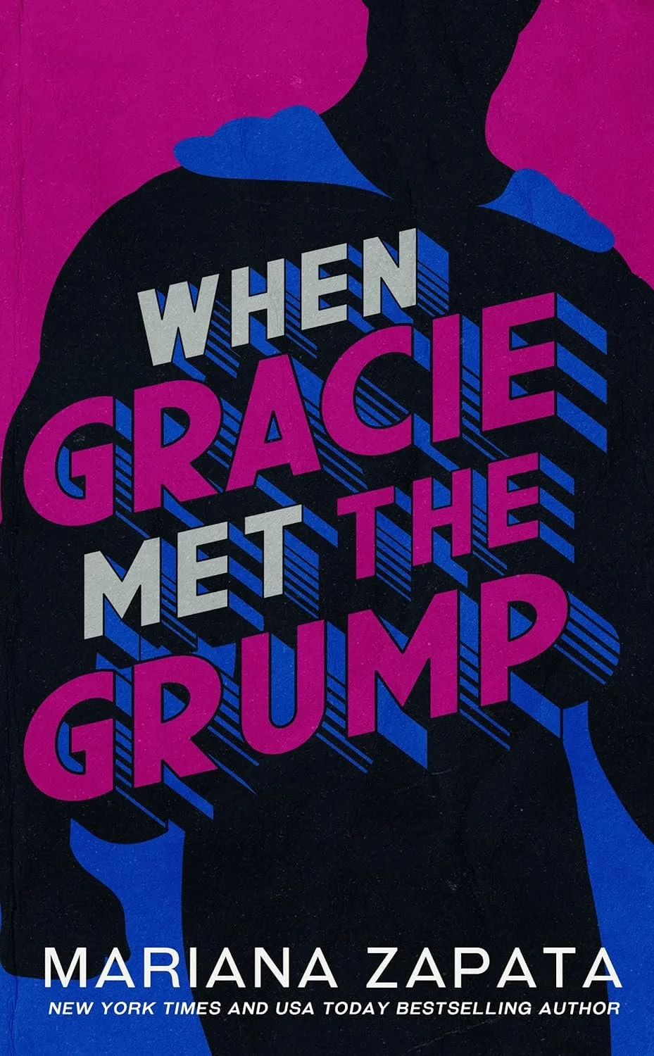 Book cover for "When Gracie Met the Grump" by Mariana Zapata shows an anonymous superhero with a cape in purple and black.