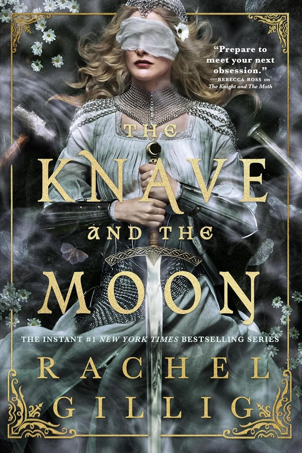 Book cover titled "The Knave and the Moon" by Rachel Gillig, with a subtitle "Cover to be revealed" in a simple, elegant font.