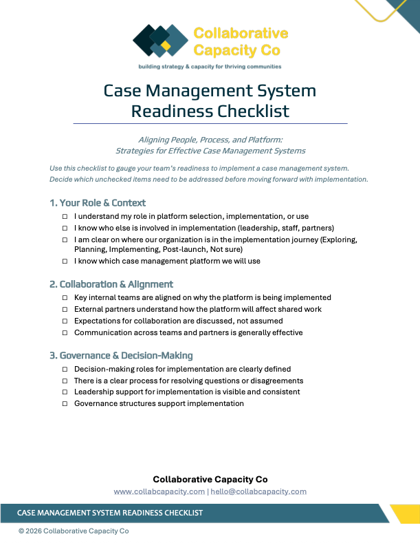 Case Management System Readiness Checklist
