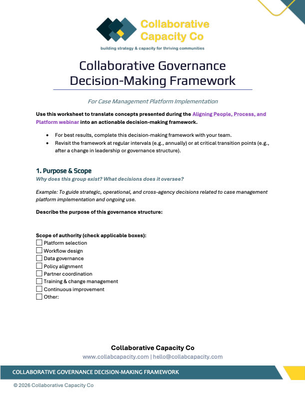 Case Management System Action Planning Worksheet