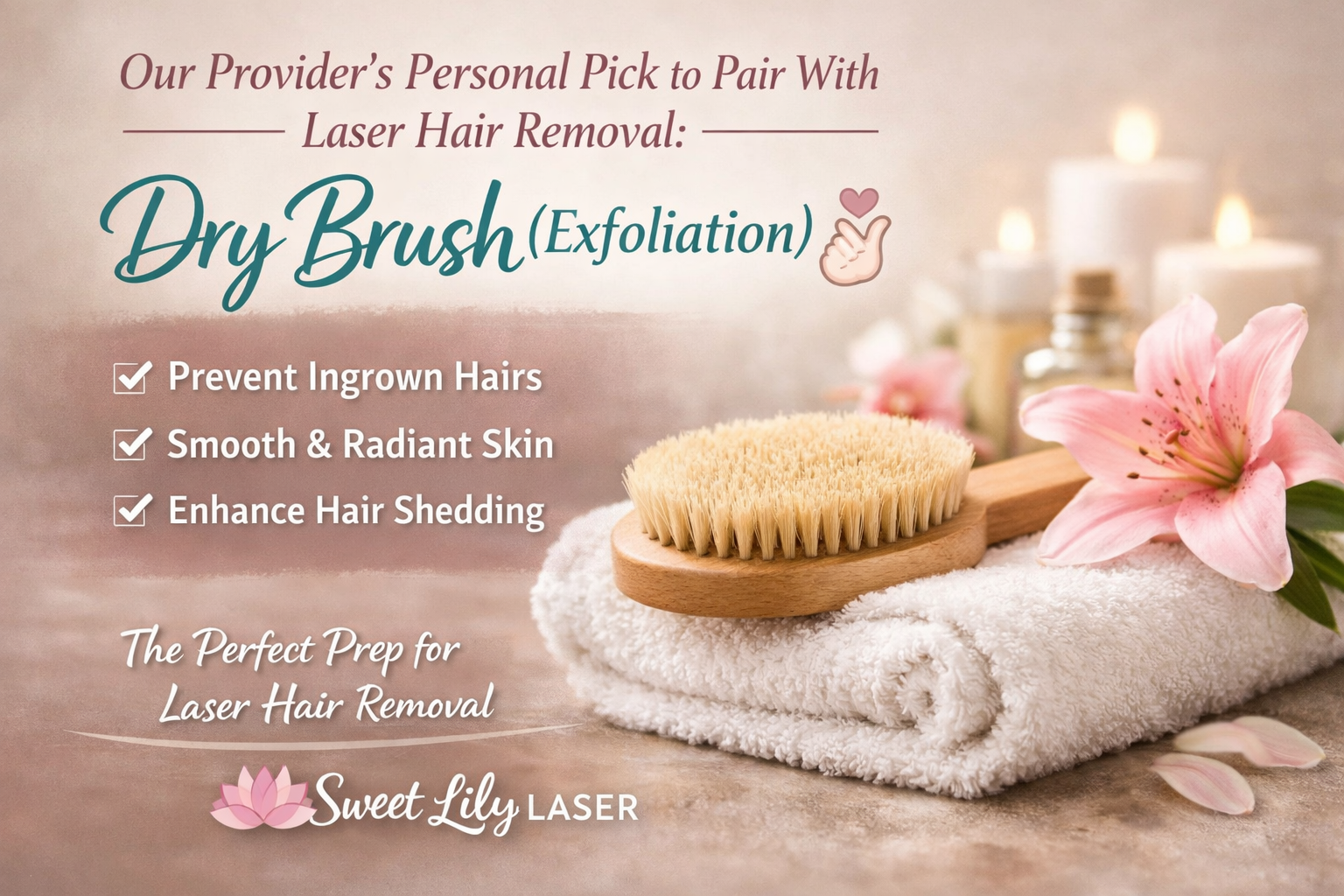 Our Provider’s Personal Pick to Pair With Laser Hair Removal: Dry Brush (Exfoliation) 🫶🏻