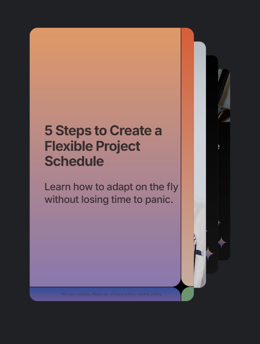 A microlearning slide deck created on 7taps regarding 5 steps to create a flexible project schedule
