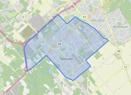 Image of Stittsville map with boundary lines