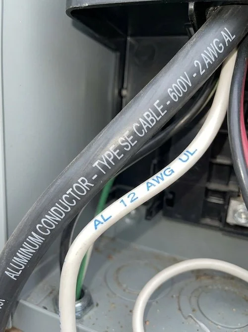 Aluminum Wire Markings - Buying or Selling A Home in Ottawa with Aluminum Wiring