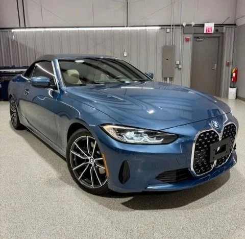 BMW 430i getting ceramic coating done at PrimeVue Protection.