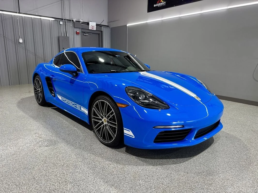 Full front ppf and ceramic coating on Porsche 718 done at PrimeVue Protection