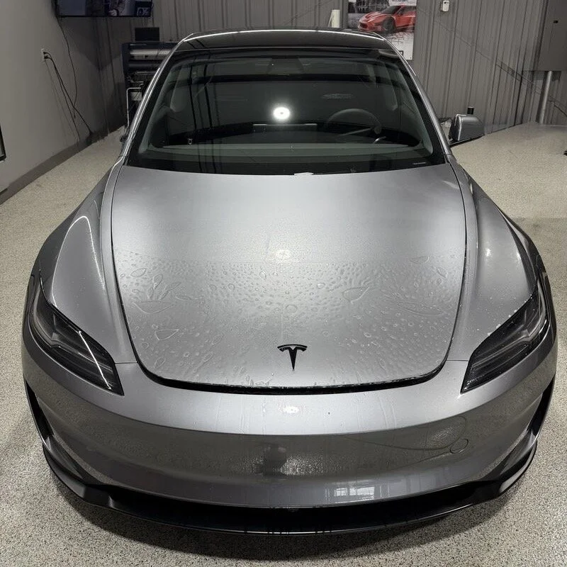 Tesla model 3 partial front ppf + 2 year ceramic coating done at PrimeVue Protection