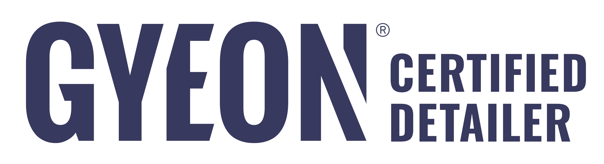 Gyeon Certified Detailer logo in dark blue text.