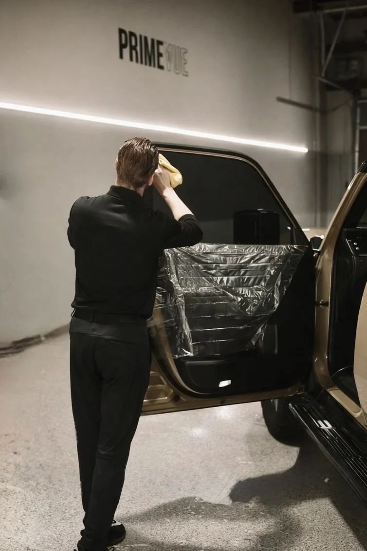 Ceramic Tint being put on at PrimeVue Protection