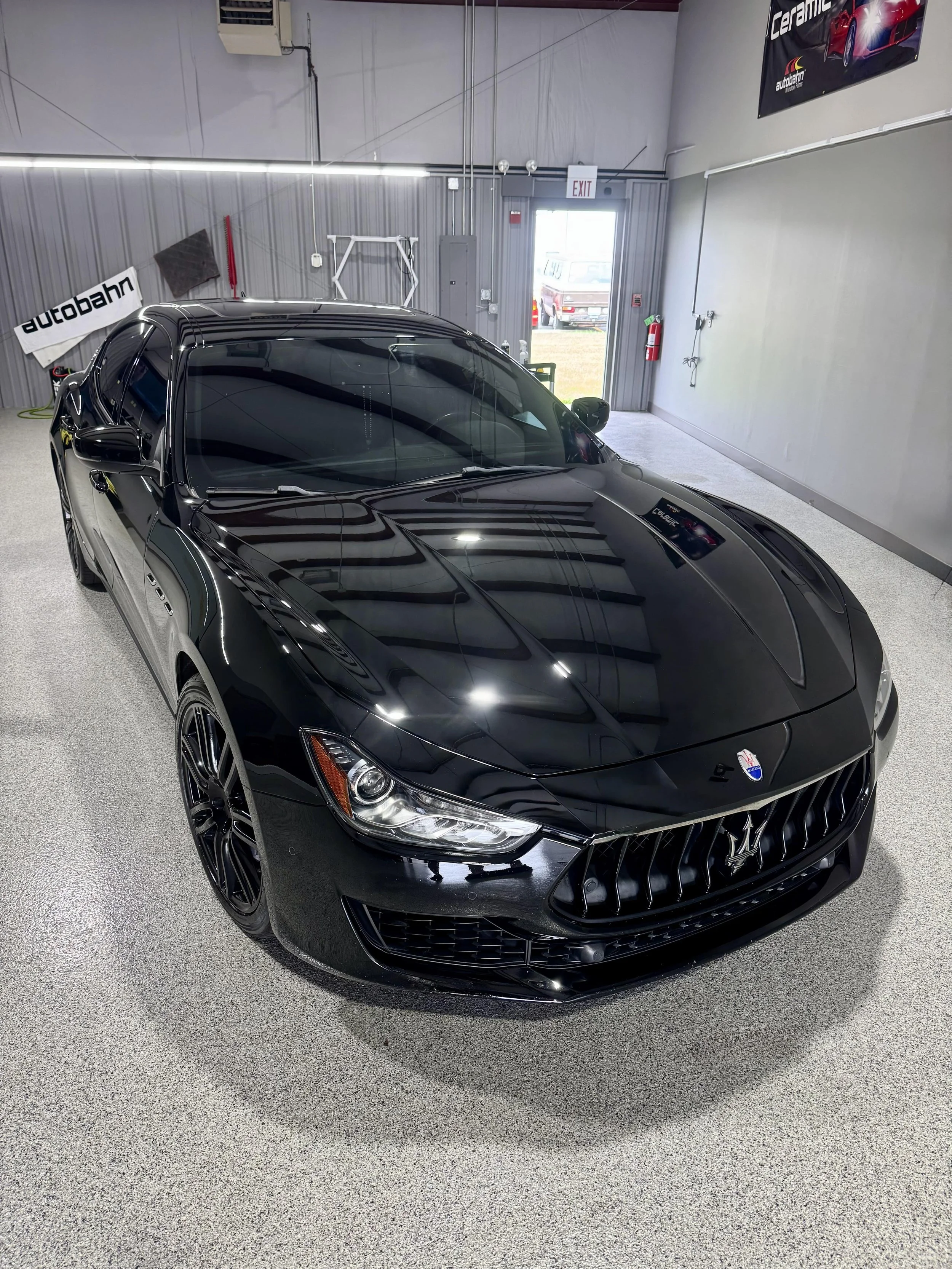 Maserati getting full front ppf at PrimeVue in Naperville.