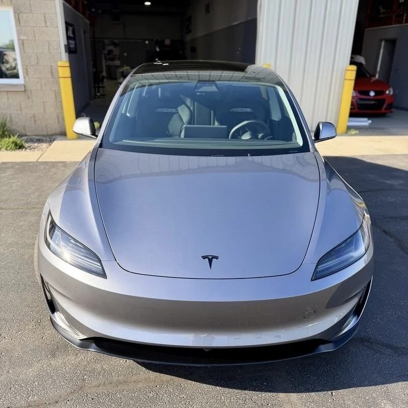 Tesla model 3 partial front ppf + 2 year ceramic coating done at PrimeVue Protection