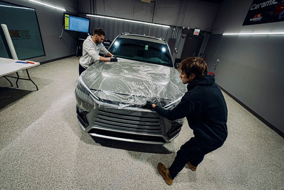 Matte paint protection film application on Lexus TX at PrimeVue Protection In Naperville, IL