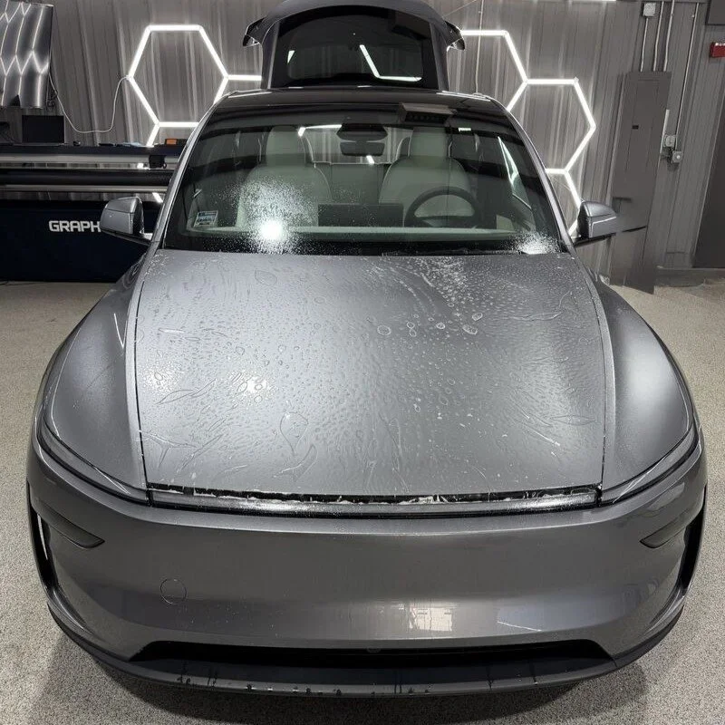full front ppf and 5 year coating on tesla model y installed at PrimeVue Protection