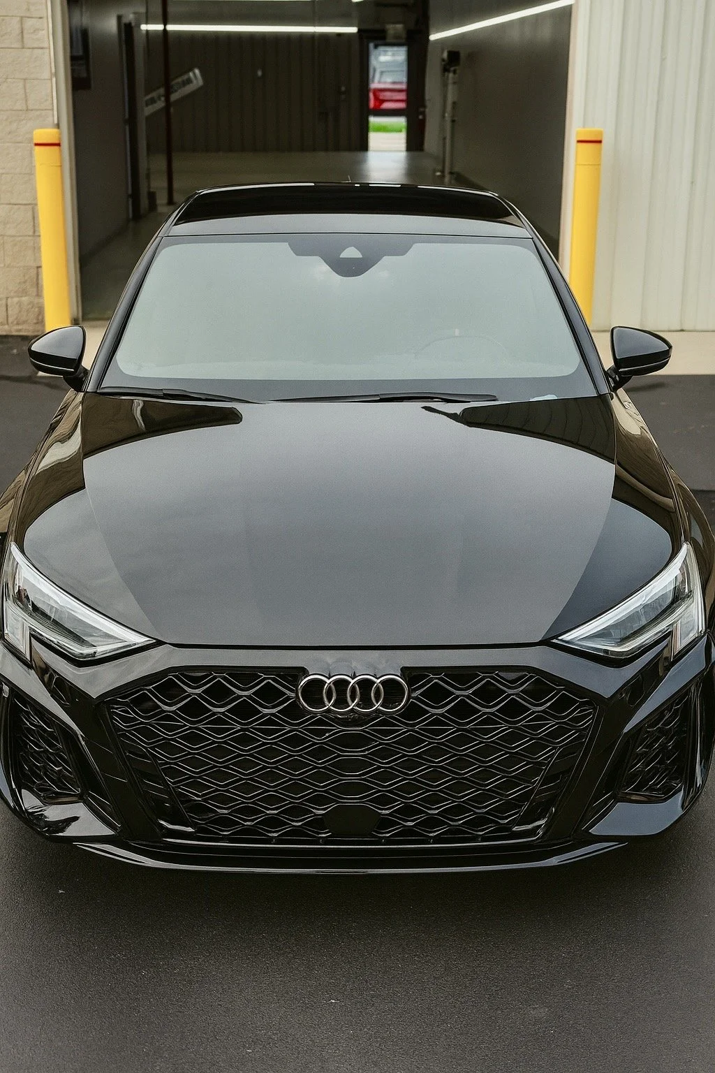 Audi RS3 with high-gloss clear paint protection film installed by PrimeVue Protection