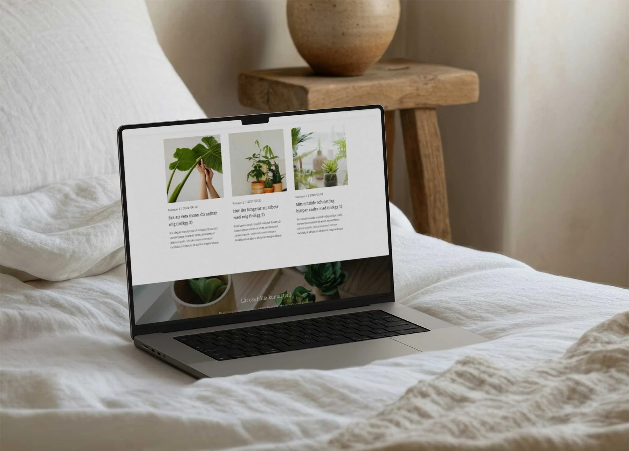 Tre inläggen som en guide till ditt område – för den som söker hjälp, för Google och för AI. Ju mer du skriver inom samma område, desto tydligare blir din röst och din expertis.