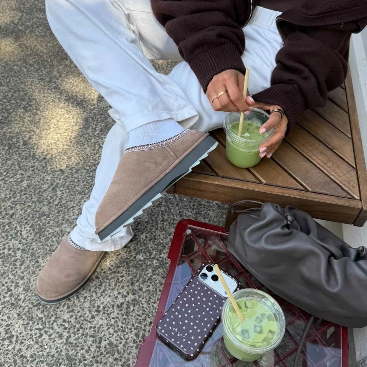 IN THE HUSH HOUSE: 
Our fave girl @brittany_daisy in @EmuAustralia&rsquo;s Sharky Scuff in mushroom 💌
@EmuAustralia 
#HUSH #BeMoreEmu