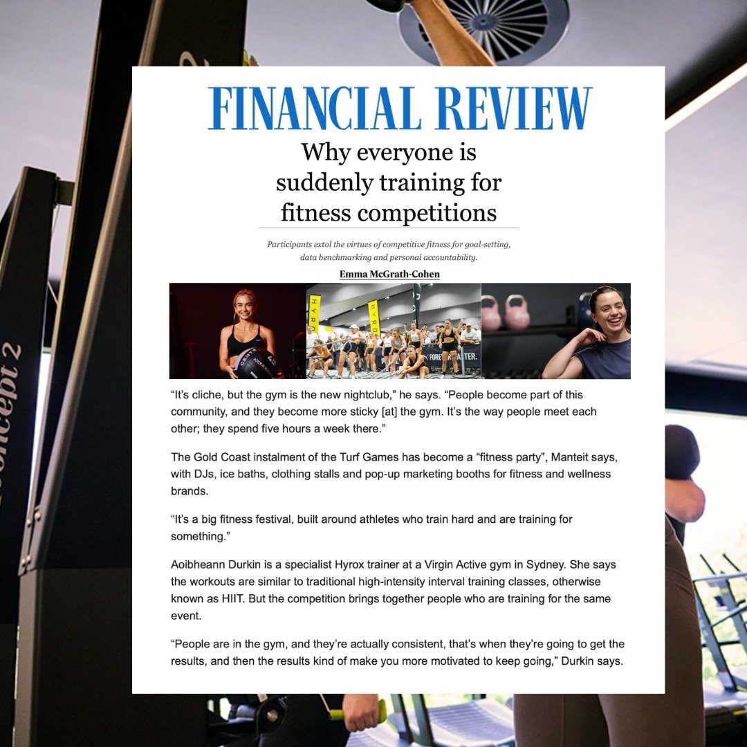 IN THE HUSH HOUSE: Spotted! 👀
Our client @virginactiveaustralia in some recent press coverage for the launch of becoming an official HYROX training club 🏋️

From first-timers to HYROX regulars, their classes and programs are designed to meet you wh