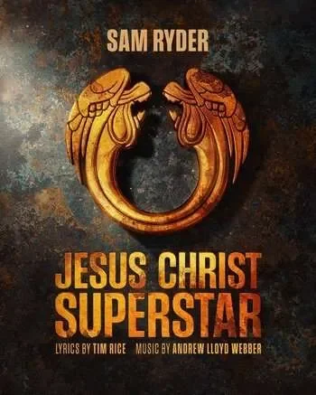 Book cover titled 'Jesus Christ Superstar' by Sam Ryder, with artwork of a gold crown with a dark star in the center on a textured background.