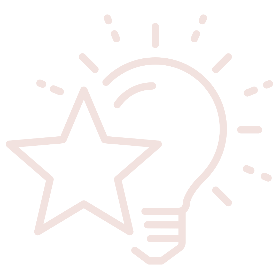 Icon of a light bulb and star symbol on black background