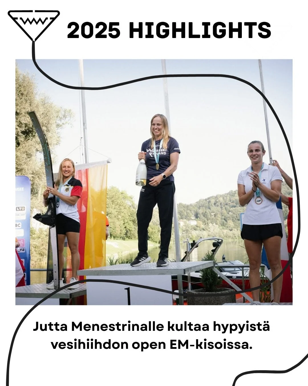 FWWF 2025 highlights:

✨Jutta Menestrinalle kultaa hypyist&auml; vesihiihdon open EM-kisoissa.
✨Joukkuekisan voitto ja 19 mitalia vesihiihdon PM-kisoista.
✨Ekat waken PM-kisat, kultaa Meri Nurmilaukkaalle wakeskaten open sarjasta ja pronssia Peetu Mu