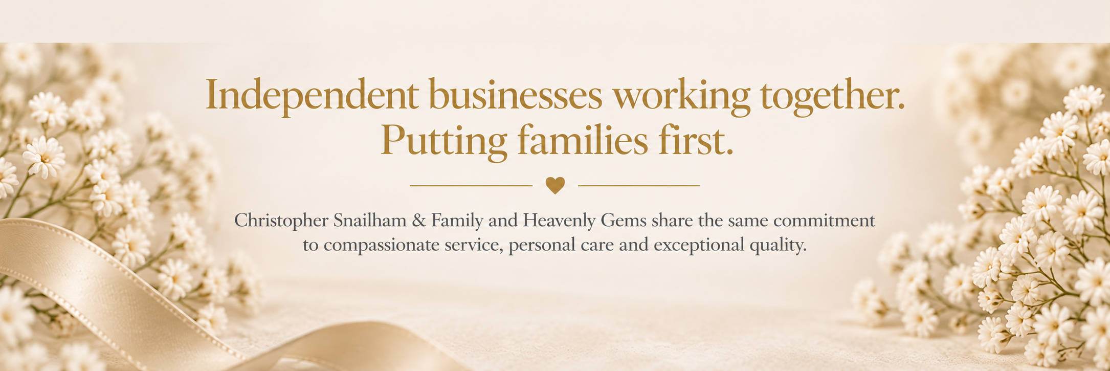 Christopher Snailham & Family and Heavenly Gems working together to provide compassionate memorial jewellery services in Caerphilly