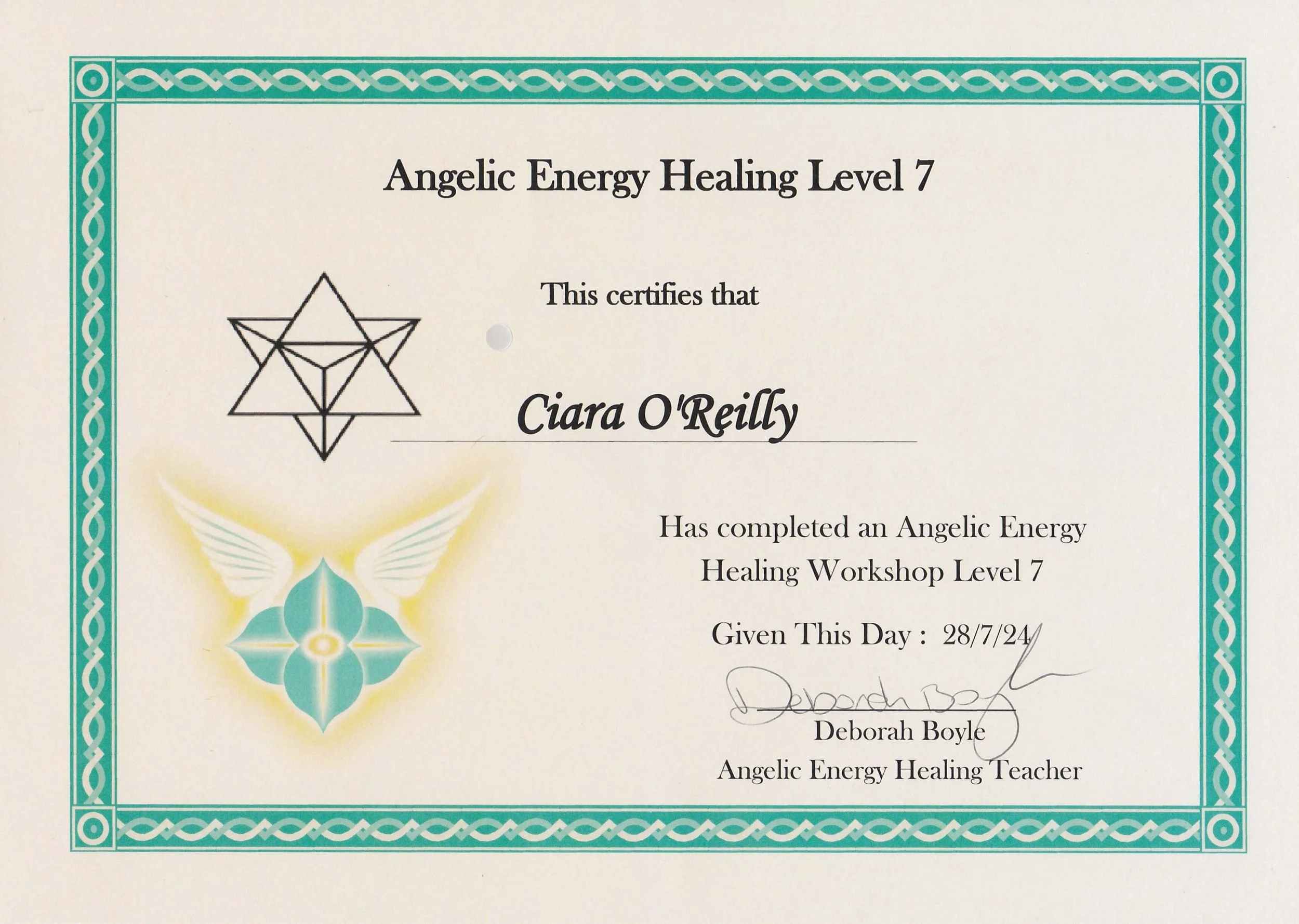 Angelic Healing Level 7 Certificate