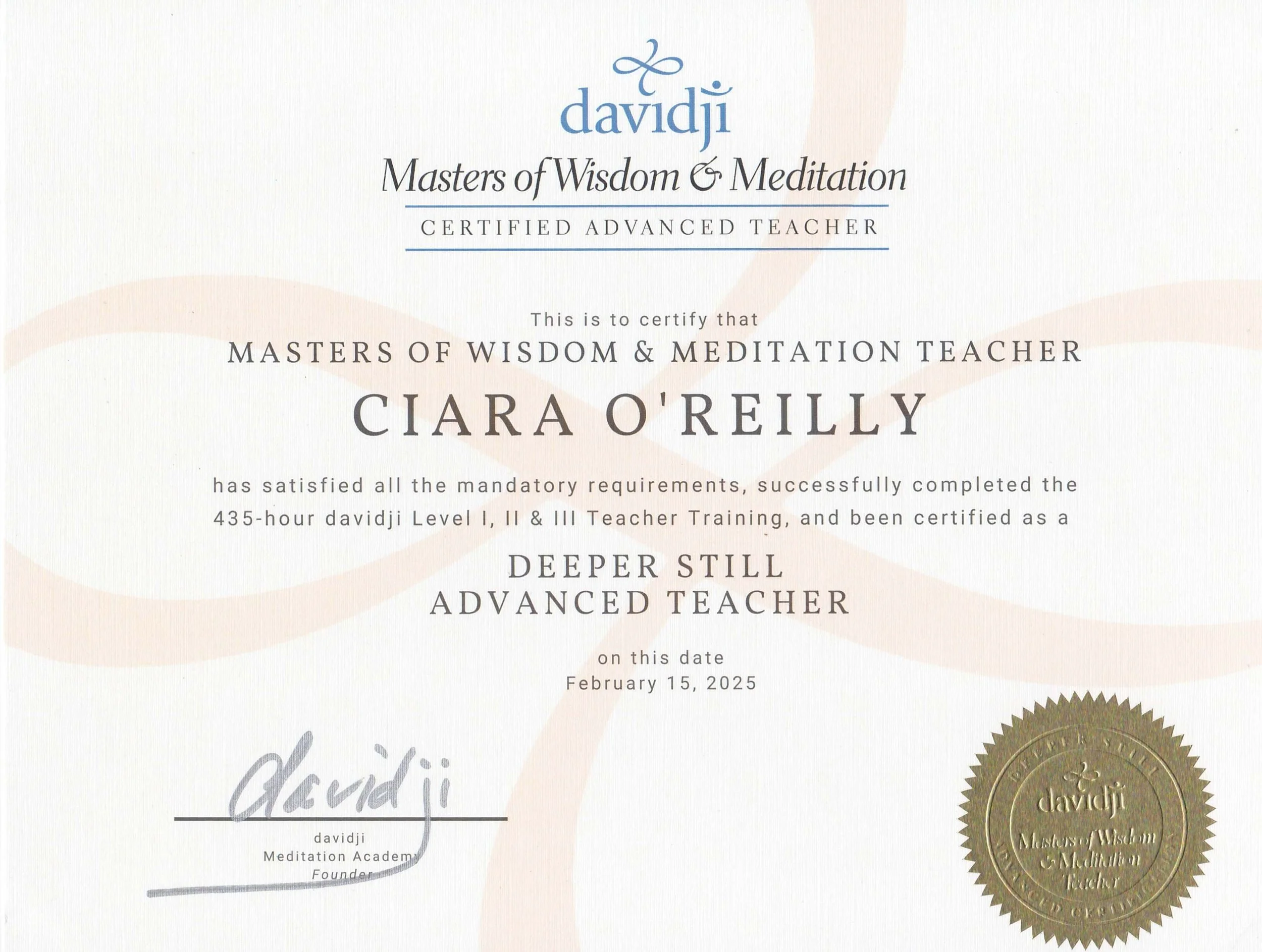 davidji Deeper Still Advanced Meditation Teacher Training