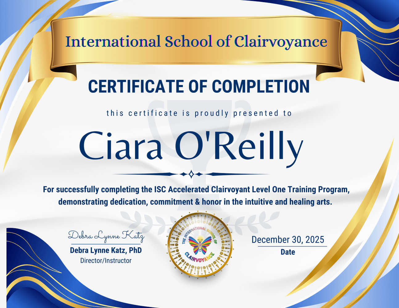 ISC Clairvoyance Certificate
