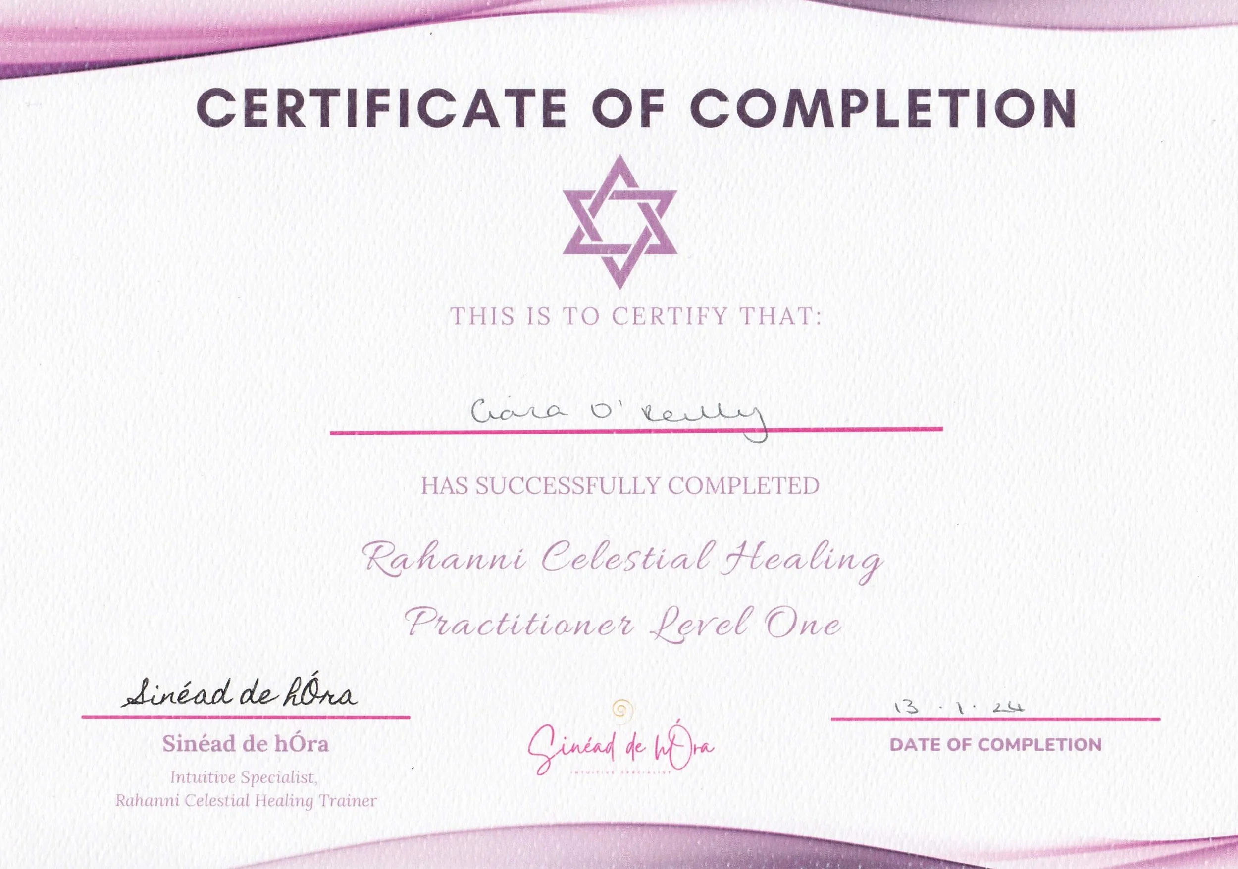 Rahanni Level 1 Certificate