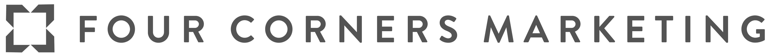 Four Corners Marketing logo with a stylized four-cornered square icon and the company name in bold uppercase letters.