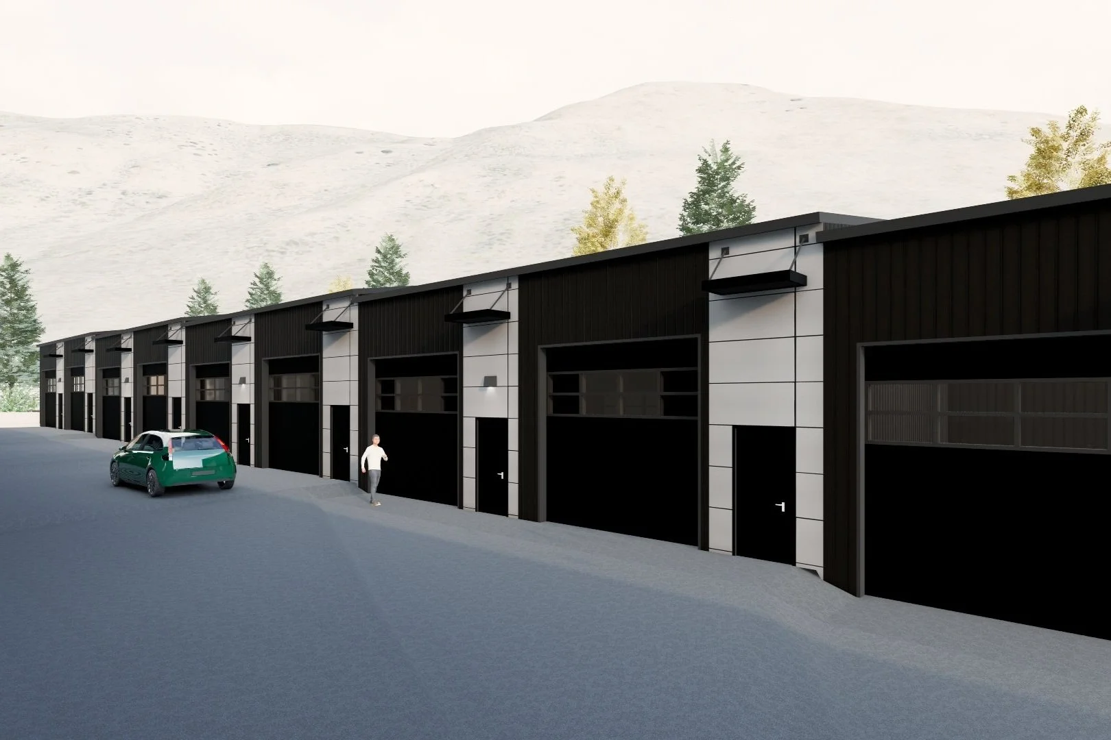 Rendering of Deer Drive industrial project in Jackson, WY being completed by FH Wyoming.