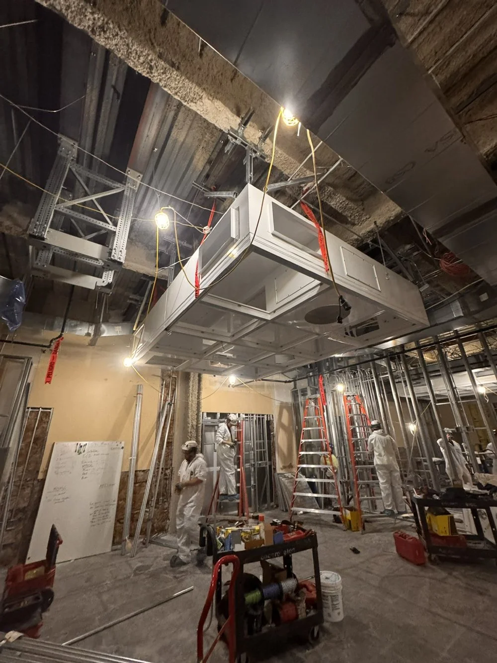 In-Process installation Steris Ceiling FH Construction Group healthcare project.