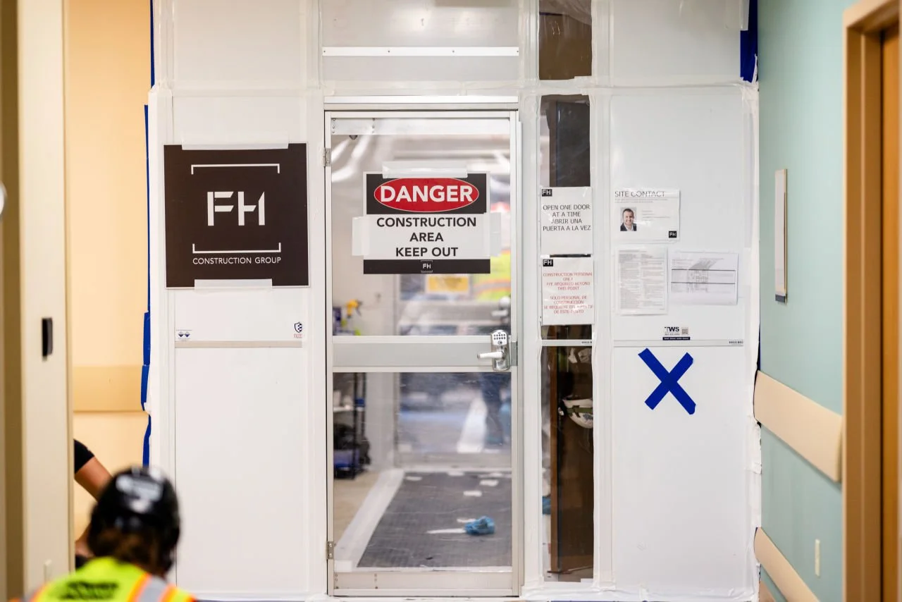 FH Construction Group Safety signage before entering in the jobsite.