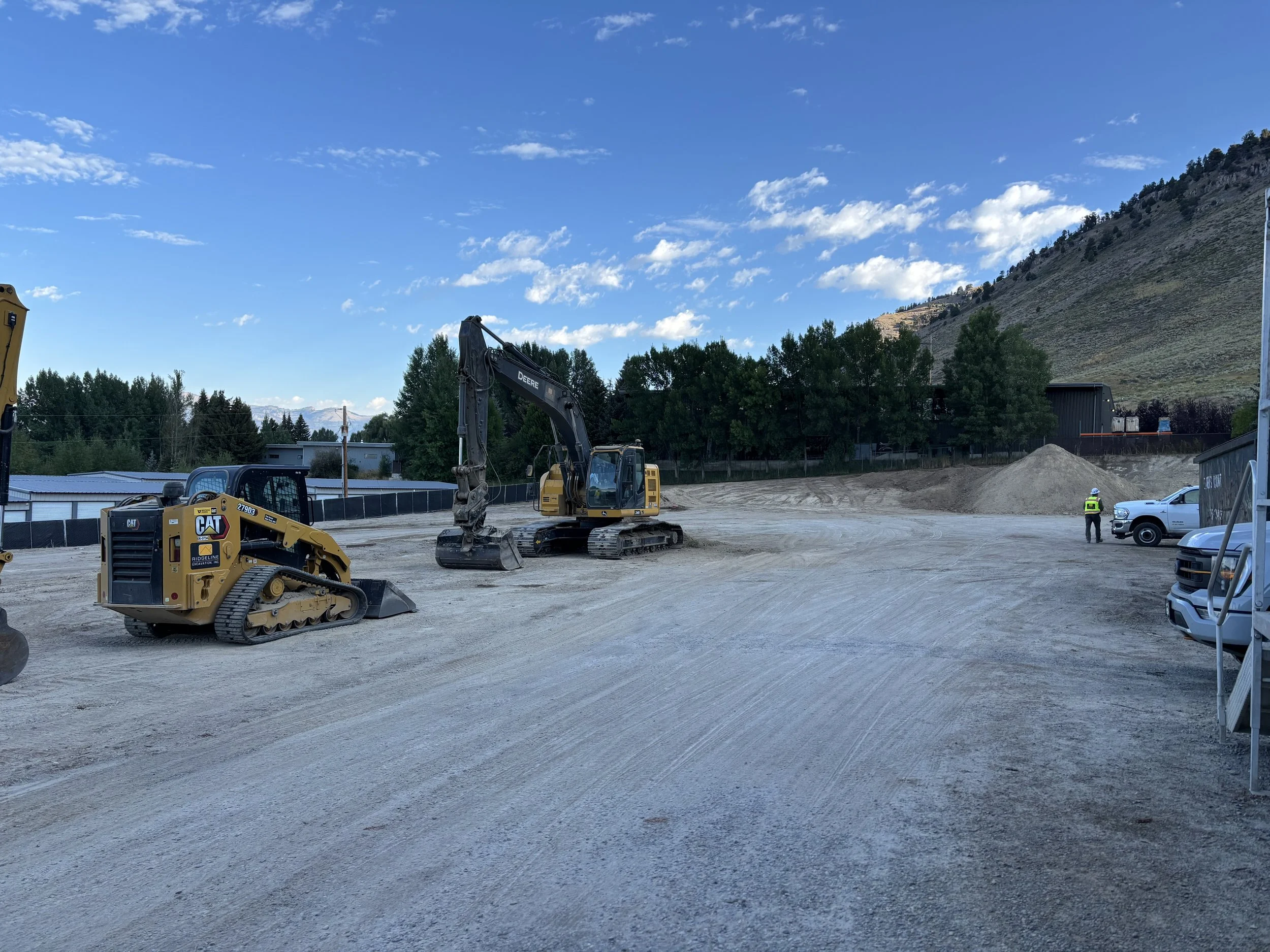 FH Wyoming ground up project. Heavy equipment on project site.