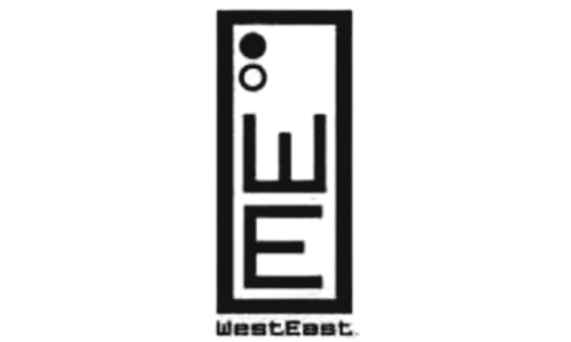Abstract black and white logo with geometric design elements.