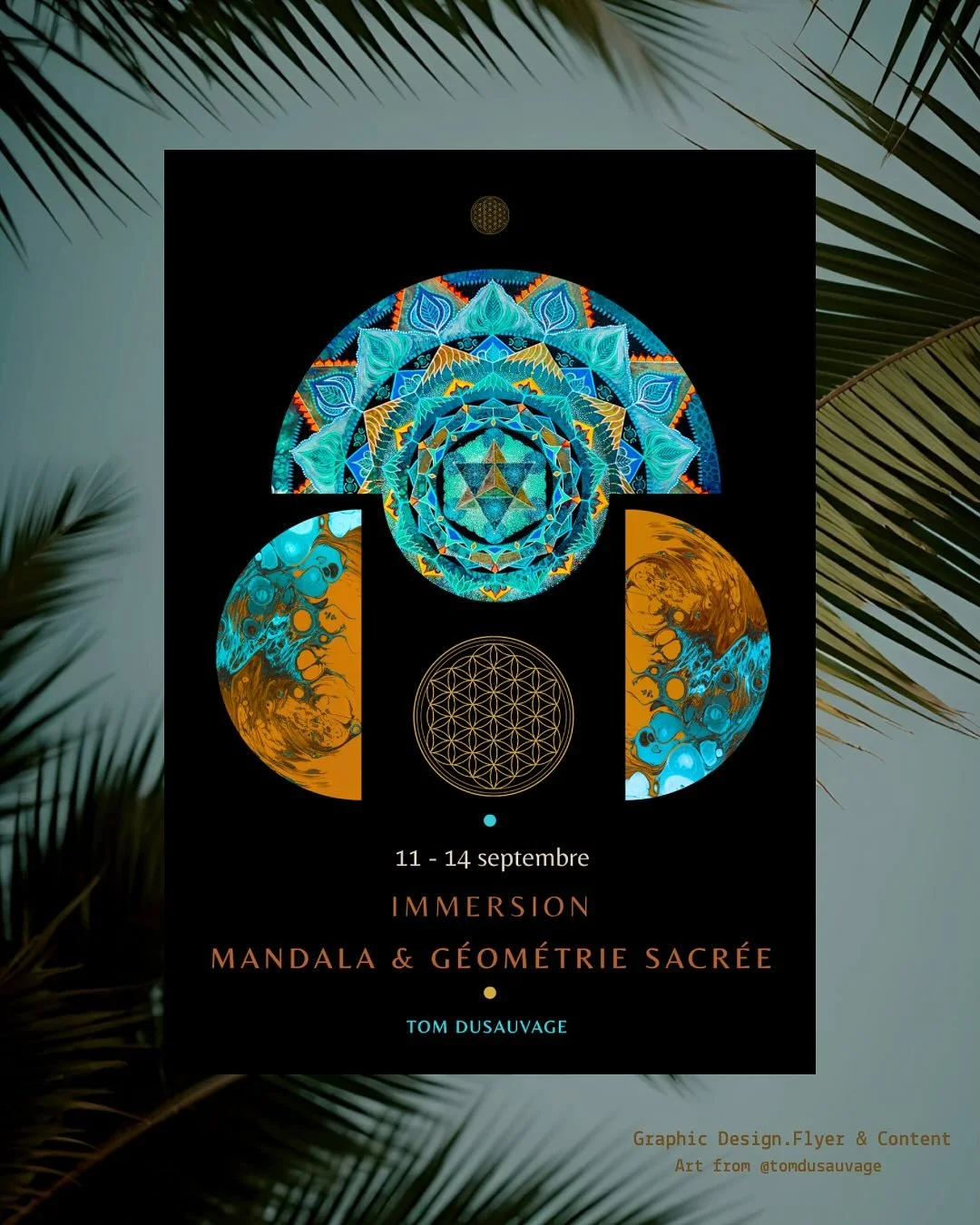 Graphic design project&bull;
I&rsquo;m sharing with you this immersive retreat created by a dear soul close to my heart.@tomdusauvage 
In these times, reconnecting with the harmony of your inner landscape is more essential than ever to walk through t