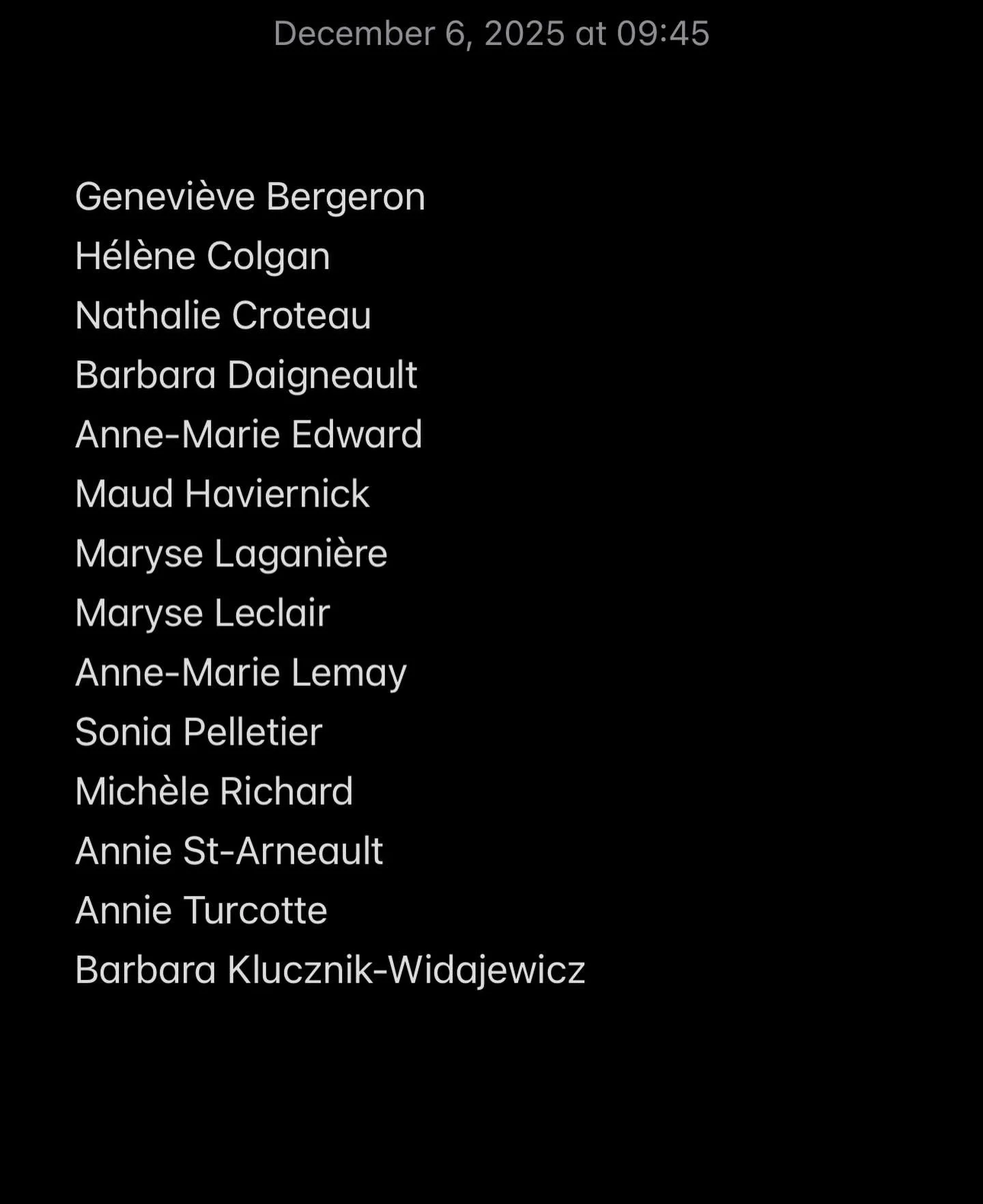 December 6th marks the National Day of Remembrance and Action on Violence Against Women.

Today, we honour the 14 women murdered in the 1989 femicide at Polytechnique Montr&eacute;al. Their lives were taken by misogyny, and their names remain a call 