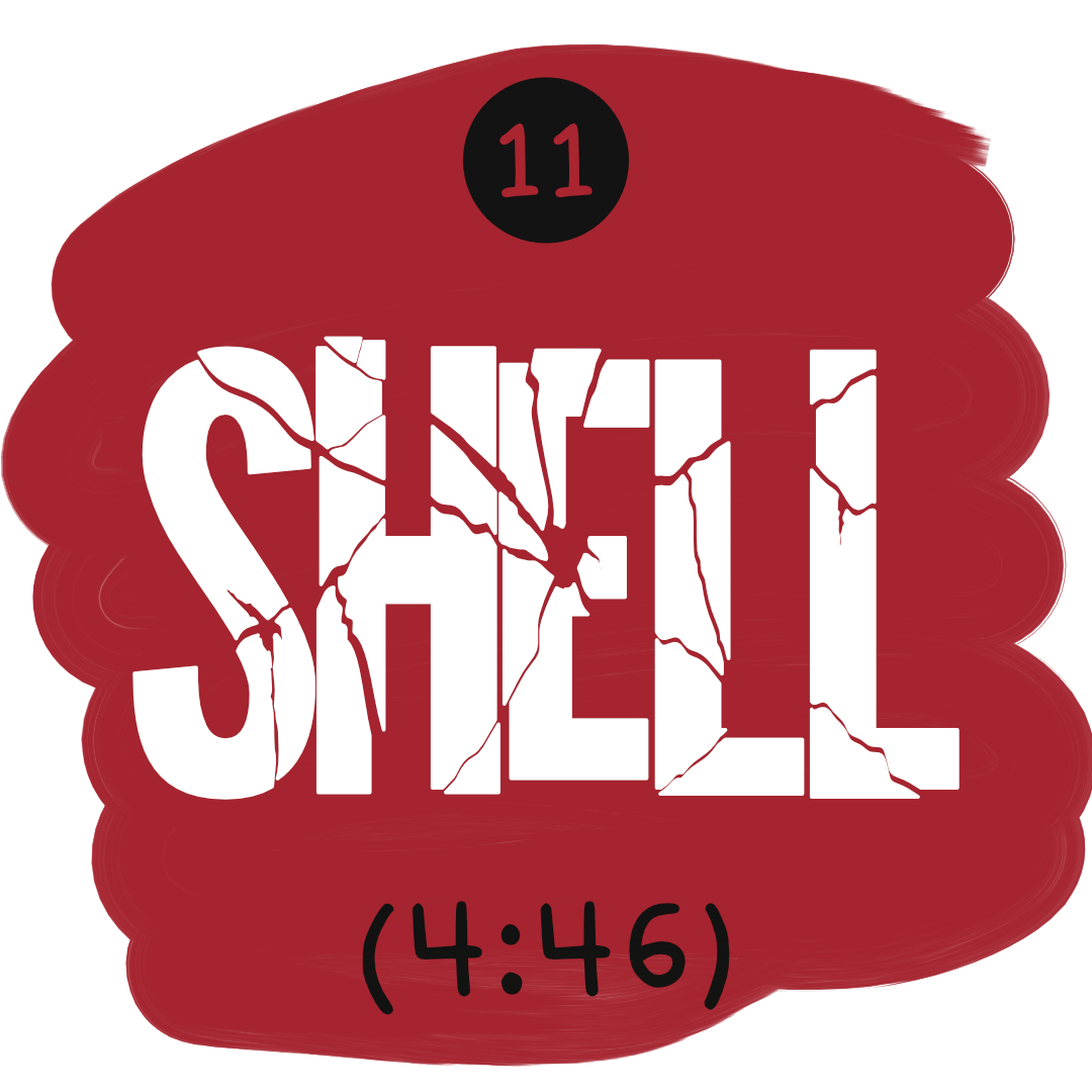 The eleventh song in the album’s tracklist is “Shell” with a duration of four minutes and forty-six seconds.