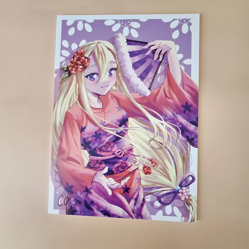 Kimono and Fan-Canvas Print
