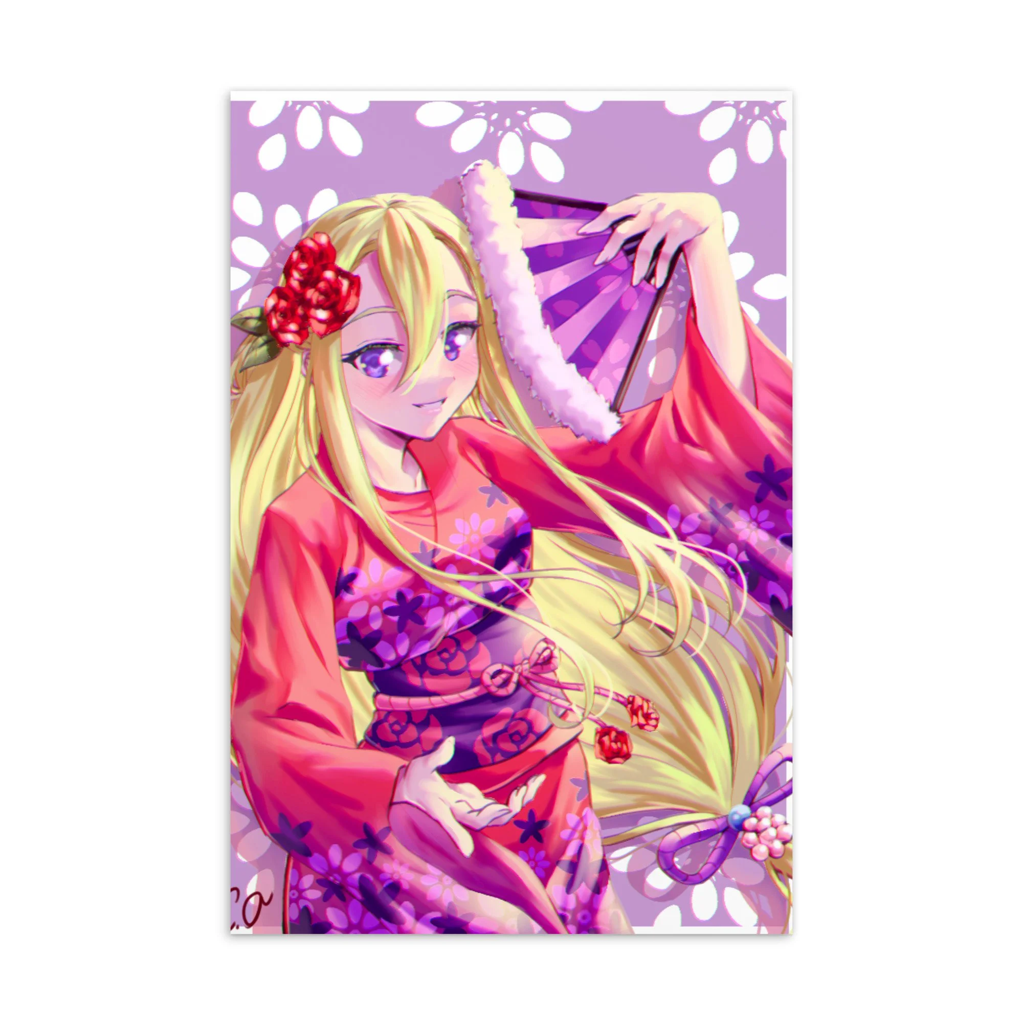 Kimono and Fan Postcard